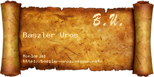Baszler Uros névjegykártya